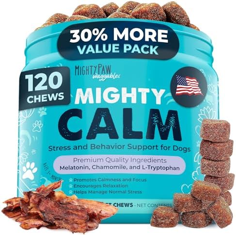 Mighty Paw Calming Chews for Dogs with Melatonin, 120-Pack, 120 Count