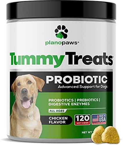 Dog Probiotics Chews 120 Ct, Digestive Enzymes, Prebiotics, Itchy Skin