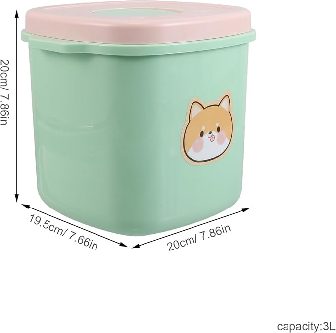 Lurrose Airtight Pet Food Storage Container with Lid Vacuum Seal for Dog Cat Dry Food Plastic Barrel for Kitchen and Travel Moisture Dust Preservation