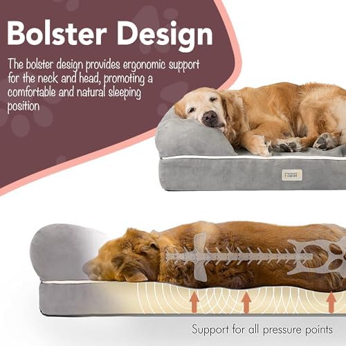 Friends Forever Chester Calming Orthopedic Dog Bed, Cocoa Brown, 36"x28"x9"
