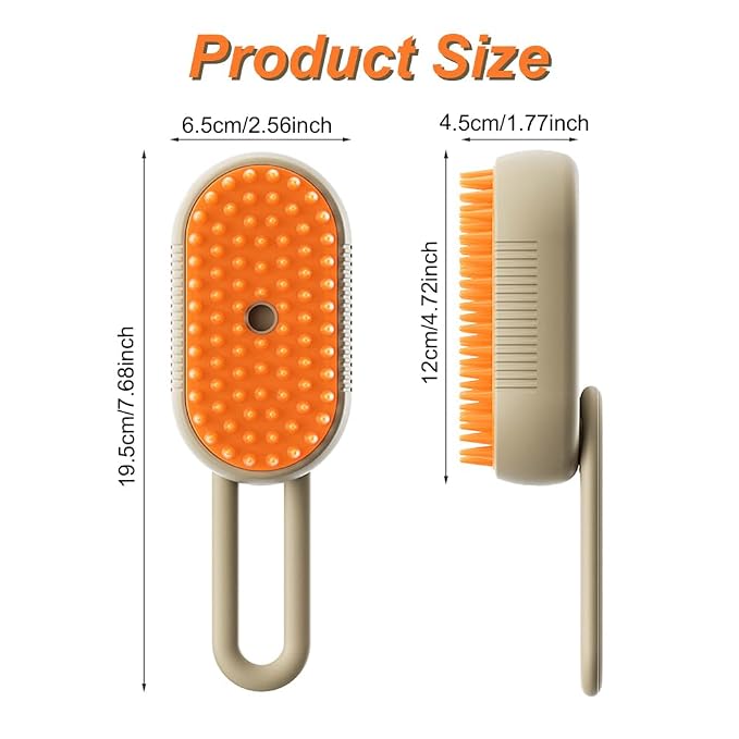 Cat Steam Brush for Shedding - 2026 New Grooming With Steam, Rechargeable Pet Brush for Dogs and Cat,Anti-Static,Massage, Cleaning, Shedding & Combing All In One (Khaki)