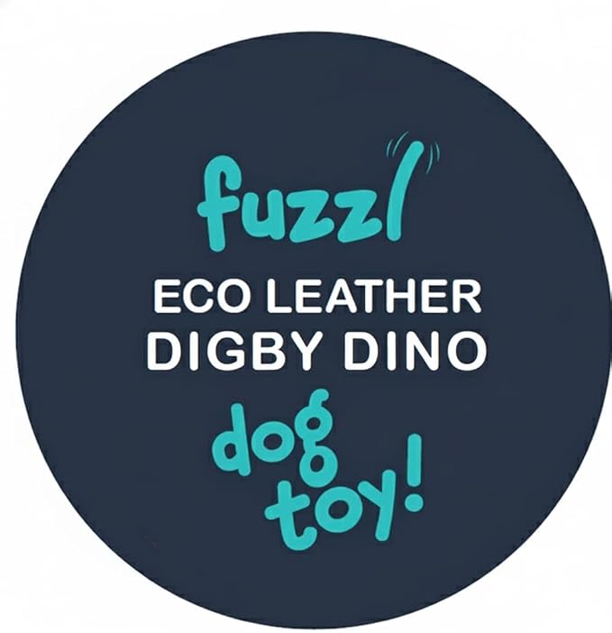 Fuzzl Eco Leather Digby Dino Toy Natural and Tough Dinosaur Dog Toys - Long Lasting Chew Toys for Aggressive Chewers Strong Dog Toy for Dogs and Puppy
