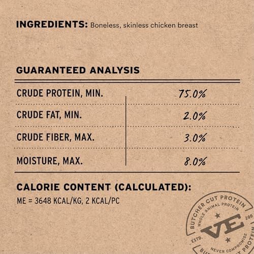 Vital Essentials Freeze Dried Dog Treats, Chicken Breast, 10 oz Bag