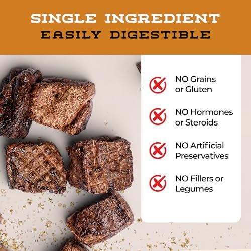Bison Cubes: Pure Bison Dog Treats - All Natural, Vet Approved, Single Ingredient, Grain Free, Healthy & Nutritious Treats for Dogs (Bison Lung, 16oz)