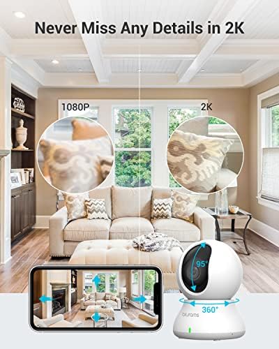 blurams 5G Cameras for Home Security, 360° PTZ Pet/Dog Indoor Camera, 2Pack