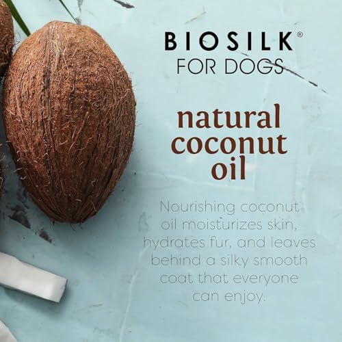 BioSilk for Dogs Silk Therapy Shampoo, with Coconut Oil, 12 Fl Oz, 2-Pack | Sulfate and paraben free, pH balanced, made in the USA, suitable for regular bathing
