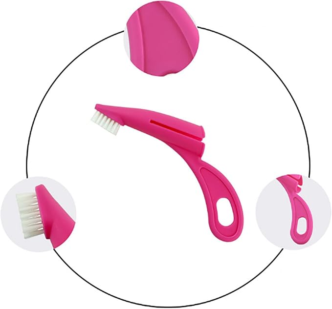Dog Toothbrush, Tooth Brushing Kit for Dog Teeth Cleaning - Dental Care for Puppies, Cats & Small Pets, Nylon Remove Ergonomic Dog Finger Toothbrush (Red)