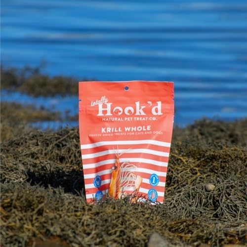 Totally Hook'd Freeze‑Dried Single‑Ingredient Treats, High‑Protein Omega-3 Training Snack for Dogs & Cats (1 Ounce, Krill)