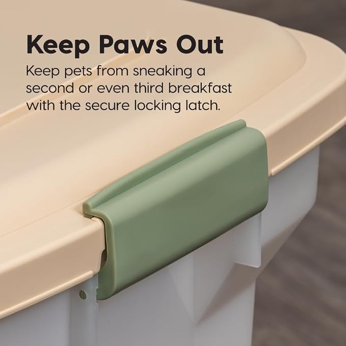IRIS USA Dog Food Storage Container, Up to 40lbs, Almond