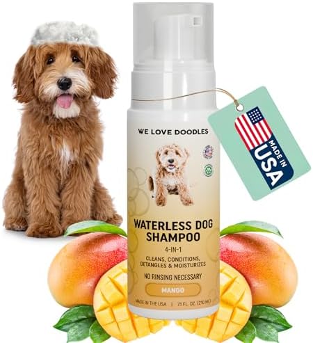 Waterless Dog Shampoo, No-Rinse Foam, Dry Shampoo for Dogs, Mango, 7.1OZ