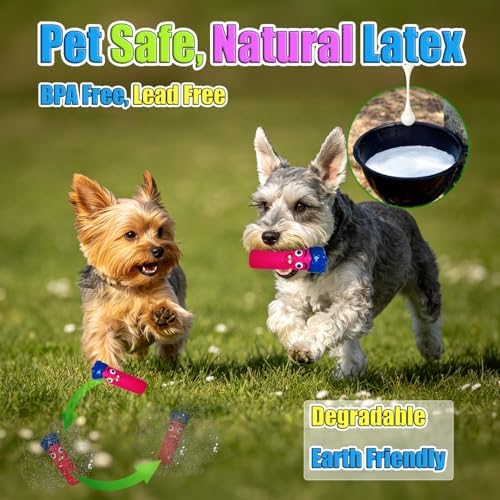 Smile Face Cucumber Latex Dog Squeaky Toys, 3-Pack, 5x1.5x1.5'' | Easy to Pick Up, for Small and Medium Breeds, Soft Latex Rubber, Loud Squeak, Floats on Water, Indoor Outdoor Fetch Playing