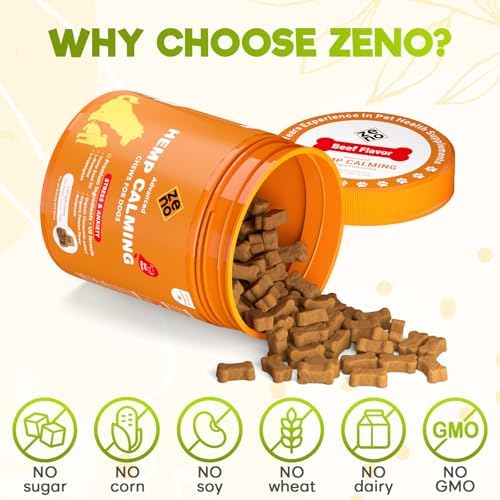 ZENO Hemp Calming Chews for Dogs Anxiety, Melatonin, 150-Pack