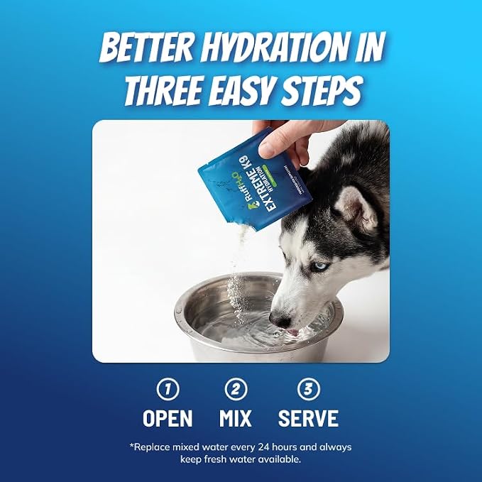 RuffH2O K9 Hydration Powder, Collagen Electrolyte Supplement for Dogs, 7Pcs