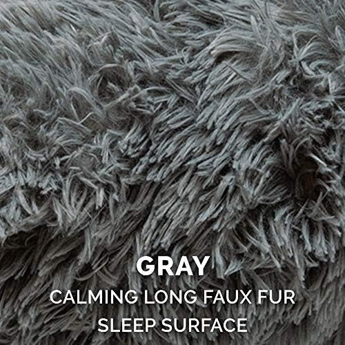 Furhaven Replacement Calming Donut Bed Cover, Gray, Medium