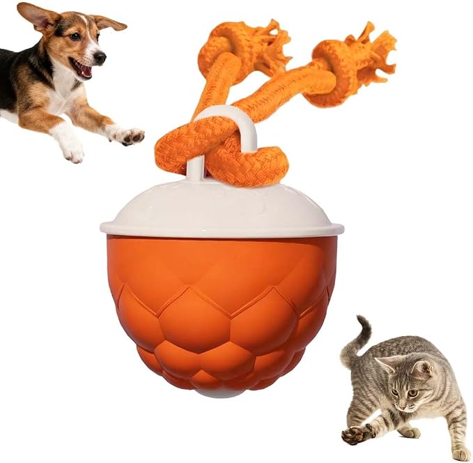 Interactive Dog Toys - 2026 Upgraded Motion Activated Automatic Rolling Ball Toys for Small/Medium/Large Dogs Balls for Boredom to Keep Them Busy with USB Rechargeable (Orange)