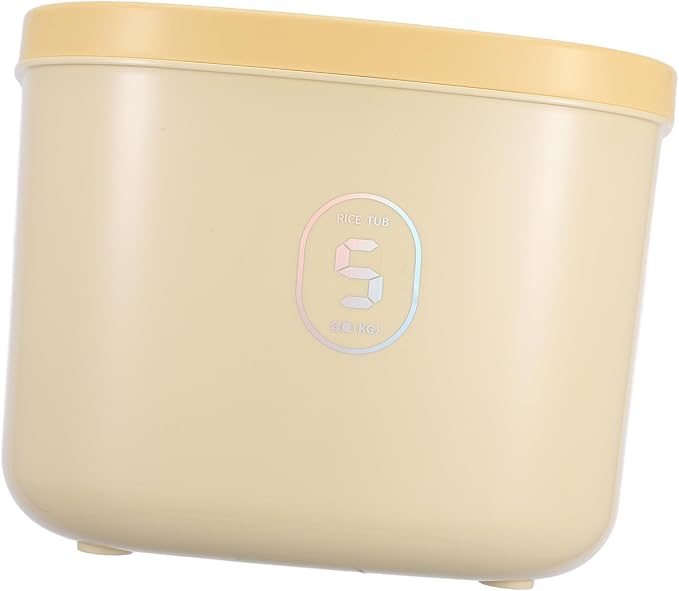 Food Storage Container Airtight Large Capacity Vacuum-sealed Cat and Dog Food Bin with Moisture-proof, Large, Yellow