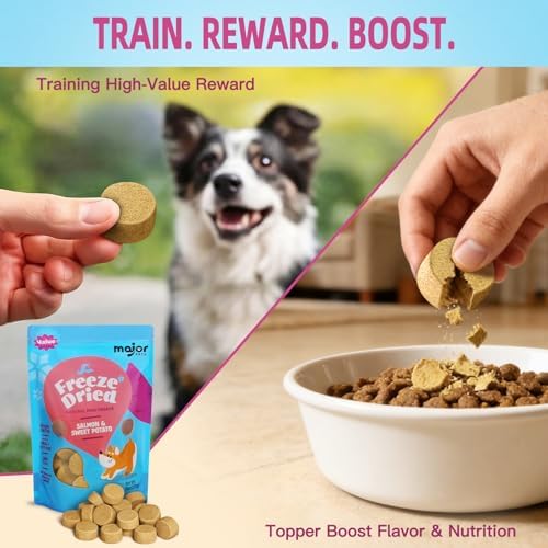 MAJOR PETS Grain Free Freeze Dried Dog Training Treats, Made in USA, 10oz