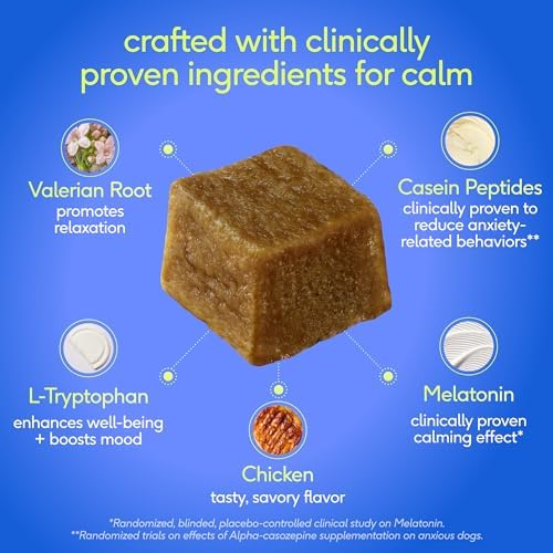 Native Pet Advanced Calming Chews for Dogs, Melatonin, Valerian, 120 Chews