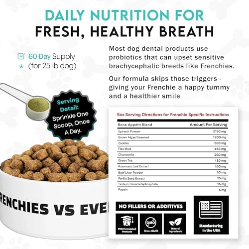 Frenchies vs Plaque & Tartar - Dog Dental Powder for Teeth Cleaning