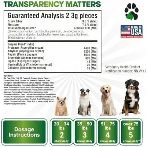 Probiotics for Dogs, 90 Soft Chews - Digestive Health Dog Probiotic 90ct