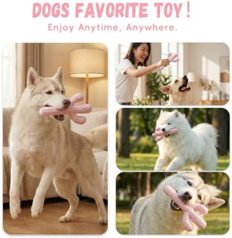 MewaJump Dog Chew Toys, Tough Rubber Dog Toys for Aggressive Chewers