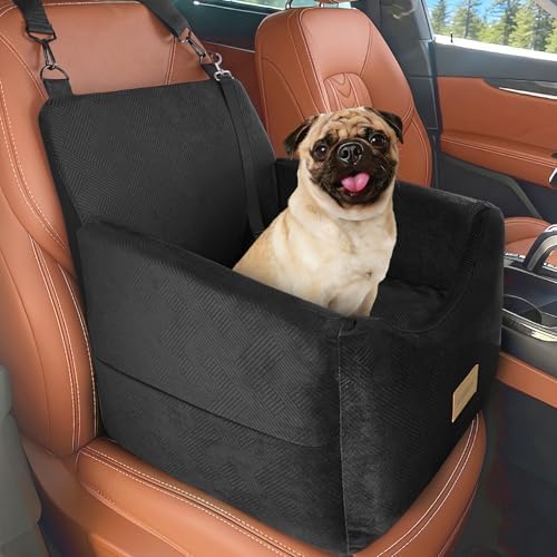 JOEJOY Dog Car Seat, Small/Medium Under 35 lbs, Memory Foam Booster, Black