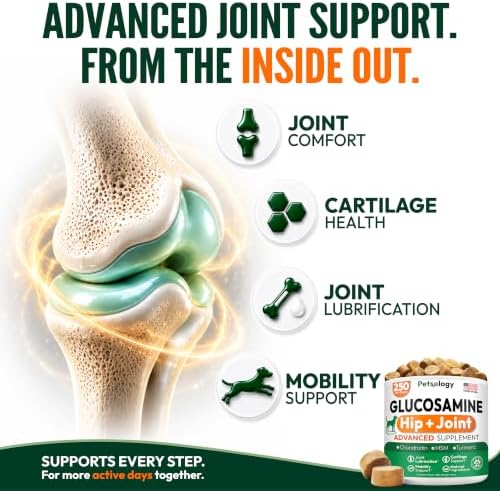 Glucosamine for Dogs - 250 Chews with Chondroitin, Hip and Joint Supplement