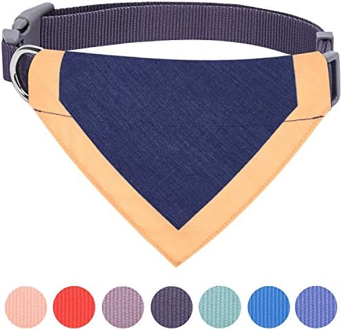 Blueberry Pet Uptown Chic Stylish Triangle Greyish-Purple Cotton Blend Neckerchief Scarf Bandana Adjustable Dog Collar, Small, Neck 12"-16"