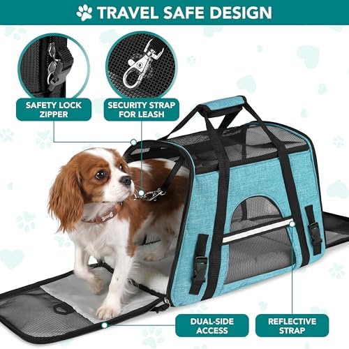 PetAmi Airline Approved Pet Carrier, Cats & Small Dogs, Small, Heather Blue