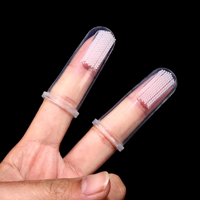 TopHomer 6 Pcs Pet Finger Toothbrush Puppy Teeth Brushing Kit Extra Soft Silicone Bristles Dog Toothbrush and Cat Toothbrush Portable Cleaning Fingerbrush for Home Hospital Travel