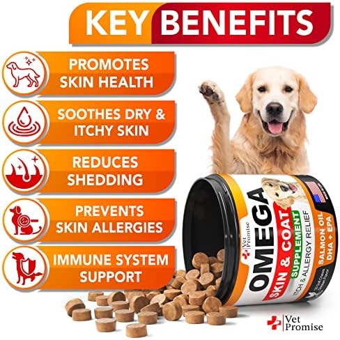 Omega 3 for Dogs - Fish Oil for Dogs Chews - Skin and Coat Supplement