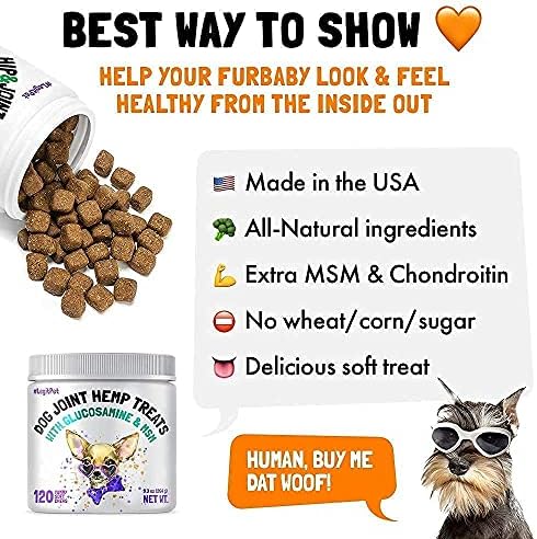 LEGITPET Hemp Hip & Joint Supplement for Dogs and Probiotics for Dogs with Natural Digestive Enzymes 120 + 120 Soft Chews Bundle - Natural Pain Relief and Mobility - Anti Diarrhea - Made in USA
