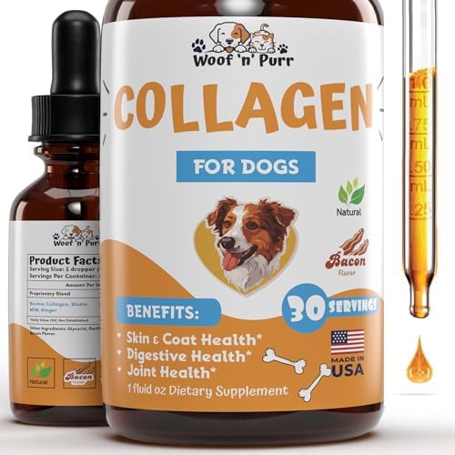 Collagen for Dogs - Dog Collagen - Supports Joint Health, Skin & Coat Health, & Much More - May Help Reduce Redness & Itching - Itch Relief for Dogs - Dog Skin and Coat Supplement - 1 fl oz