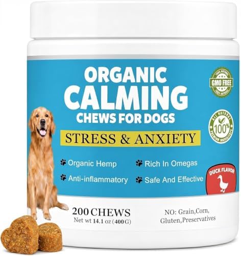 Calming Chews for Dogs, Dog Calming Treats with Melatonin 200 Soft Chews