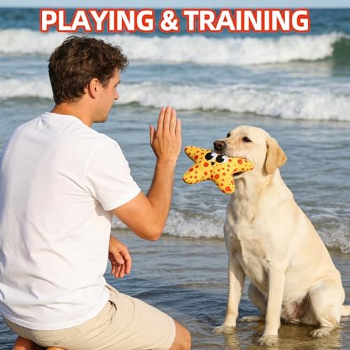 PUPTECK Floating Pool Toys for Dogs, 2-Pack, Starfish & Manta Ray
