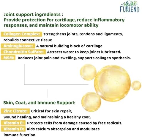 Premium 5X Organic Liquid Collagen for Dogs and Cats | Types I, II, III, V & X Collagen Peptides, MSM and Biotin for Joint, Skin, Coat Health & Immunity | Bacon Flavor 2 fl oz