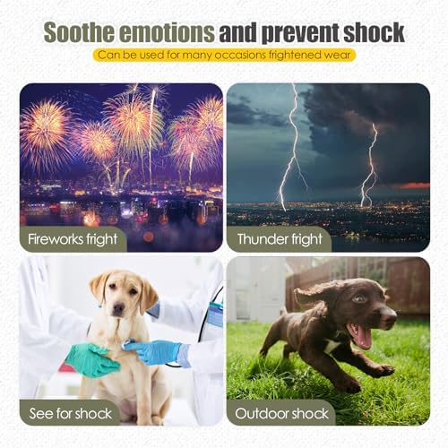 Dog Anxiety Vest,Pet Calming Hoodie Breathable Dog Anti-Anxiety Jacket for Thunder Fireworks and Separation,Green XS