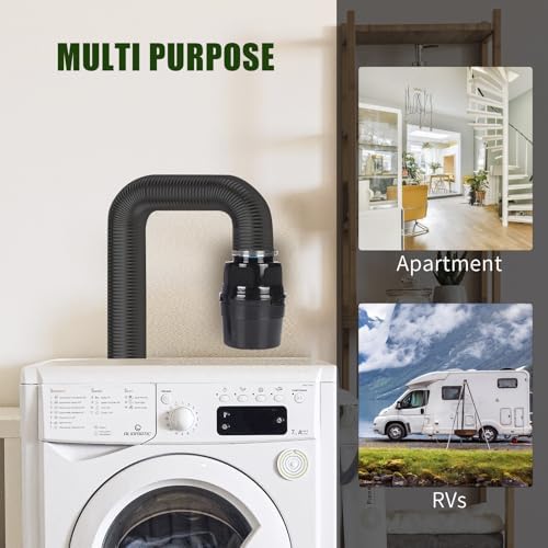 Upgraded Version - VIWINVELA 3 IN 1 Indoor Dryer Vent Kit with Lint Trap Dryer Lint Catcher Water Filter Bucket for Electric Dryer (Black Dryer Vent Bucket without Hose)