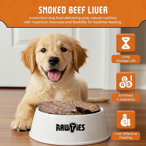 Premium Smoked Beef Liver for Dogs – 100% USA-Sourced Raw Meat Dog Food – Grain-Free, No Fillers, High Protein Nutrition for Small & Large Breeds, 2 Pack