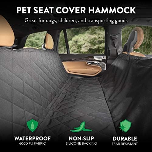 Plush Paws Premium Rear Seat Protector - X-Large Black, Hammock