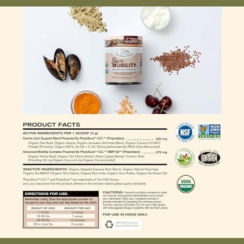 Badlands Ranch Super Mobility Joint Supplement for Dogs, 30 Scoops