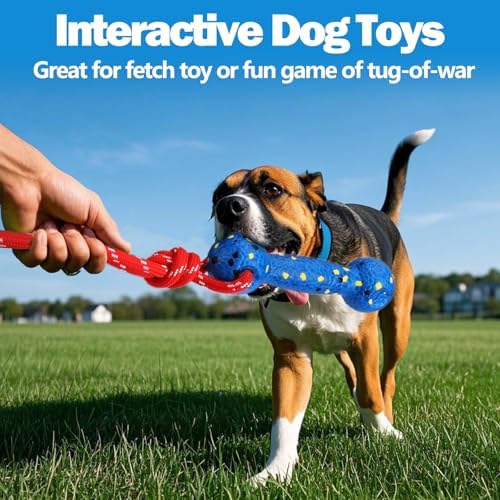 Mity rain Floating Dog Toys –E-TPU Water Pool Fetching Toy with Rope | for Small Medium Large Pet, Bumper Shape Indestructible Interactive Dog Chew Toys for Summer Outdoor Training Fun (Blue)