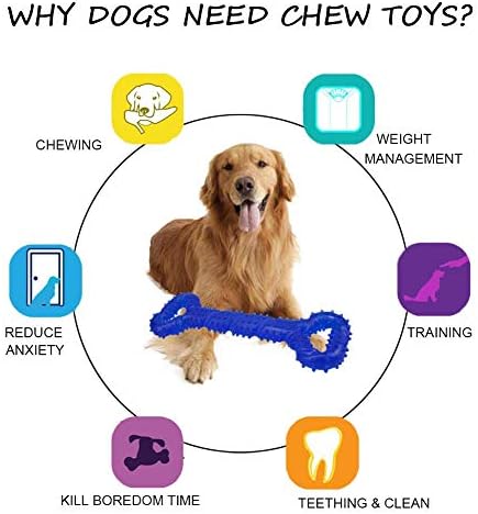 LECHONG Durable Dog Chew Toys 13 Inch Bone Shape Extra Large Dog Toys with Convex Design Strong Tug Toy for Aggressive Chewers Medium and Large Dogs Tooth Cleaning