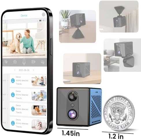 javiscam 2026 Upgraded 4K 5GHz WiFi Indoor Security Camera, Mini Nanny Camera with Free Cloud Storage, Night Vision, Motion Detection Alerts, Long Battery Life Home Surveillance Cam