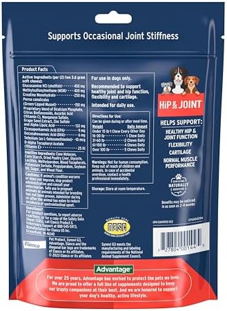 Pet Protect Hip & Joint Supplement for Dogs, Chicken Flavor 240ct