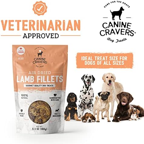 Canine Cravers Single Ingredient Dog Treats - Premium Lamb Fillets, 5.3oz