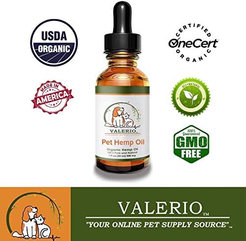 Valerio Pets Hemp Oil for Dogs and Cats - 1 Oz - Hemp Oil Drops with Omega Fatty Acids - Hip and Joint Support and Skin Health