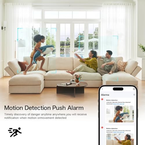 Security Camera Wireless Charging — 1080P HD Surveillance, 250° Wide-Angle Lens, Motion Detection Support; Ideal for Home Security and Baby/Pet Monitoring (2.4/5GHz)