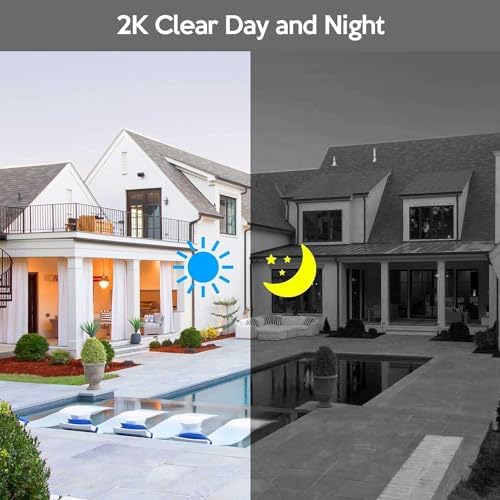 Kittyhok 3MP Wireless Security Camera Outdoor/Indoor, 2K Security Camera