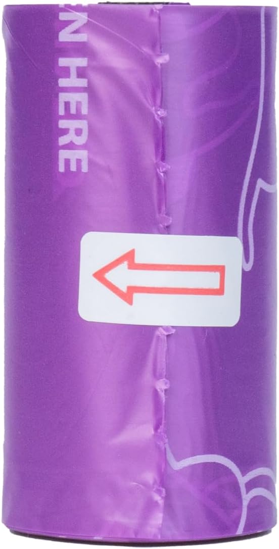 Glad for Pets Scented Dog Waste Bags, Tear-Resistant Pet Poop Pick-up Bags with Leak Protection, Fresh Lavender Scent, Fun Purple Bag Designs, 6 Rolls, 90 Bags Total